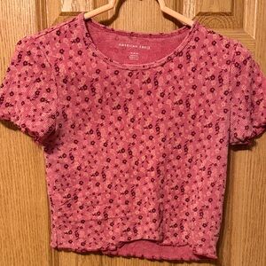 American Eagle Red Patterned Top